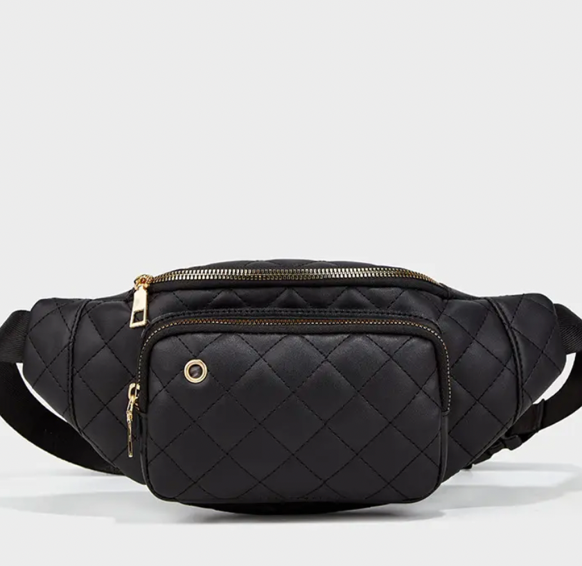 The Quilted Luxe A Stylish Fanny Pack Crossbody Diaper Bag Higton