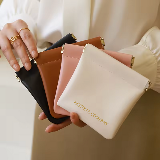 4 Pack Compact Travel Clutch With Magnetic Clasp - Squeeze To Open - Faux Leather
