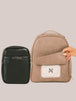 Taupe Mae Bag + Black Mini Mae